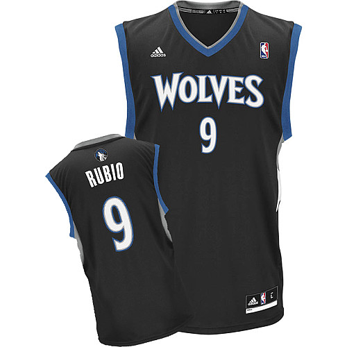  NBA Minnesota Timberwolves 9 Ricky Rubio New Revolution 30 Swingman Alternate Black Jersey